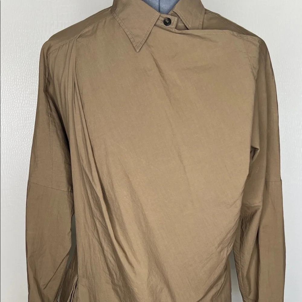 ALLSAINTS  Kika Brown Asymmetrical Shirt Dress - Picture 2 of 9